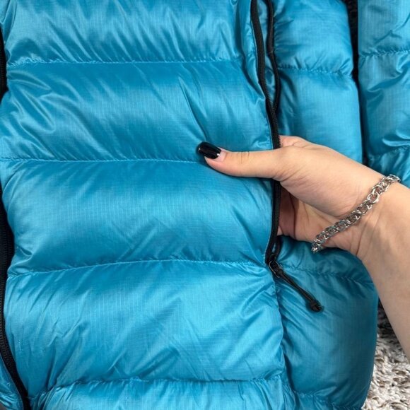 The North Face 700 Down Puffer Jacket – Blue/Black – Hooded Size M - Picture 7 of 16